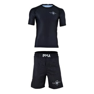 Playwell MMA No Gi Training Shorts & Short Sleeve Rash Guard Set