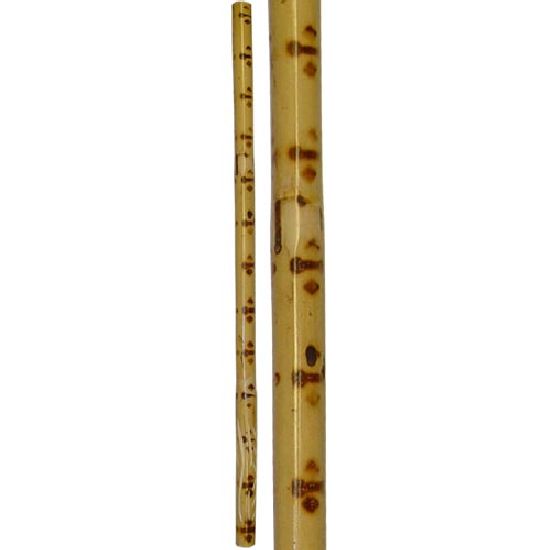 Bo Staff Bamboo Skin Carved & Burnt Tiger Pattern - Click Image to Close