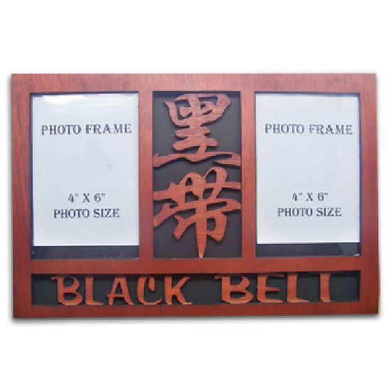 Wooden Black Double Photo Frame Display - (Item: 08439) - Click Image to Close