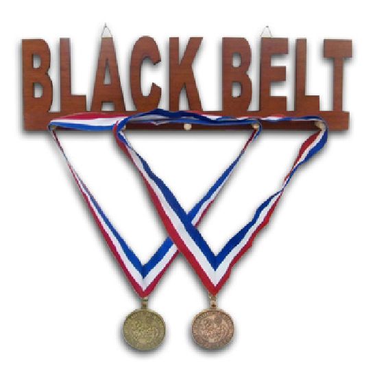 Wooden Black Belt Photo Frame Medal Display - (Item: 08444) - Click Image to Close