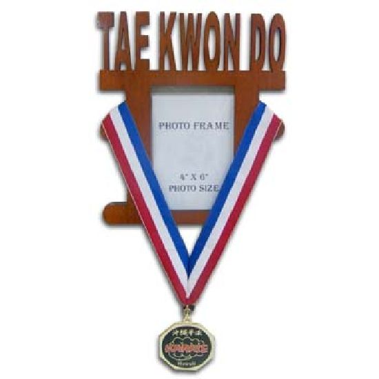 Wooden TKD Photo Frame Medal Display - (Item: 08448) - Click Image to Close