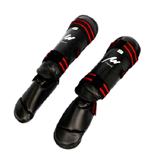 Semi Contact Kick Boxing Shin-Instep Guard - Black - Click Image to Close