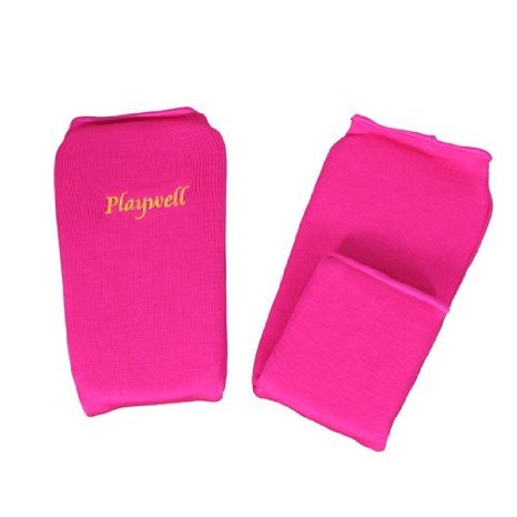 Elasticated Pink Shin Instep Pads - Click Image to Close