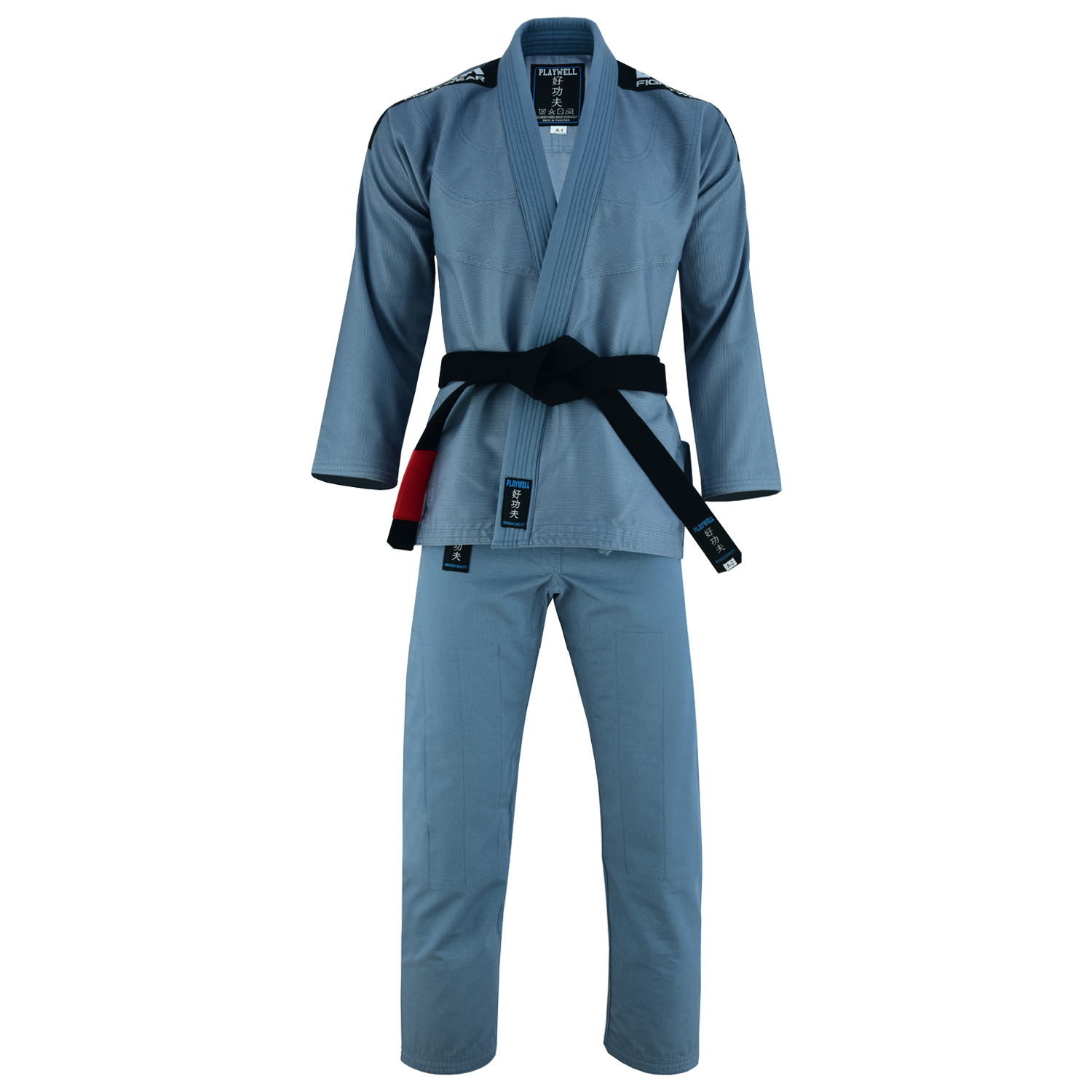 Playwell Adults Mens Pro Elite BJJ Jiu Jitsu Gi - Grey - Click Image to Close