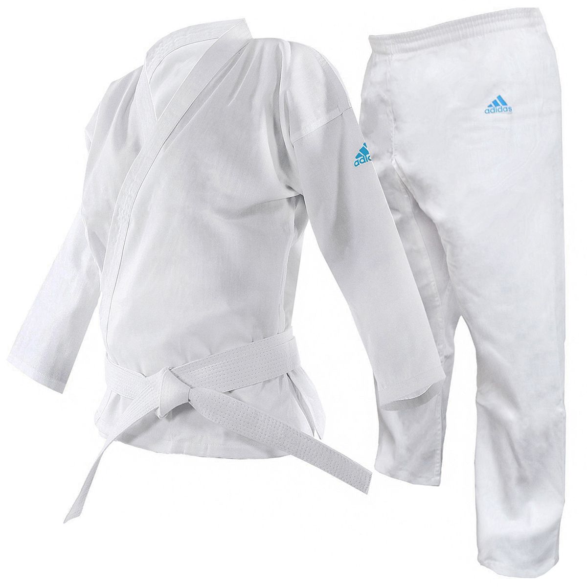 Adidas Adistart Kids Polycotton Karate Uniform 7oz - White - Click Image to Close