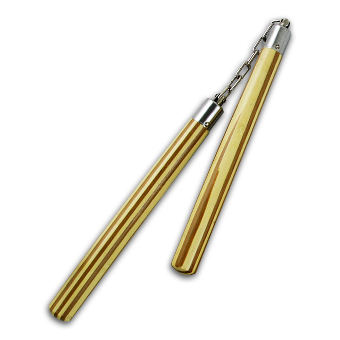 NR-074B: Premium Bamboo Striped Nunchaku - Click Image to Close