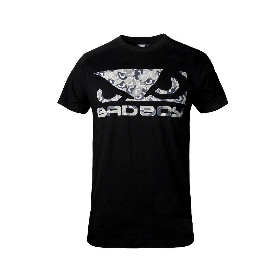 Bad Boy Camo Filled Logo T Shirt - Black - Click Image to Close