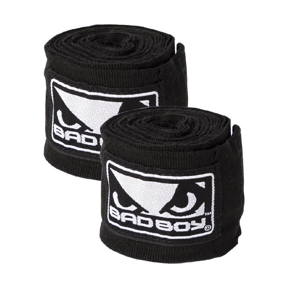 Bad Boy Cotton Boxing Hand Wraps 4.5m - Black - Click Image to Close