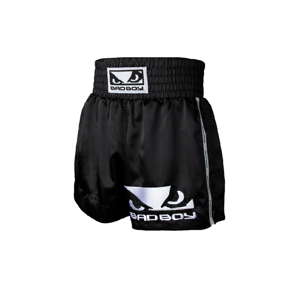 Bad Boy Muay Thai Fight Shorts - Black - Click Image to Close