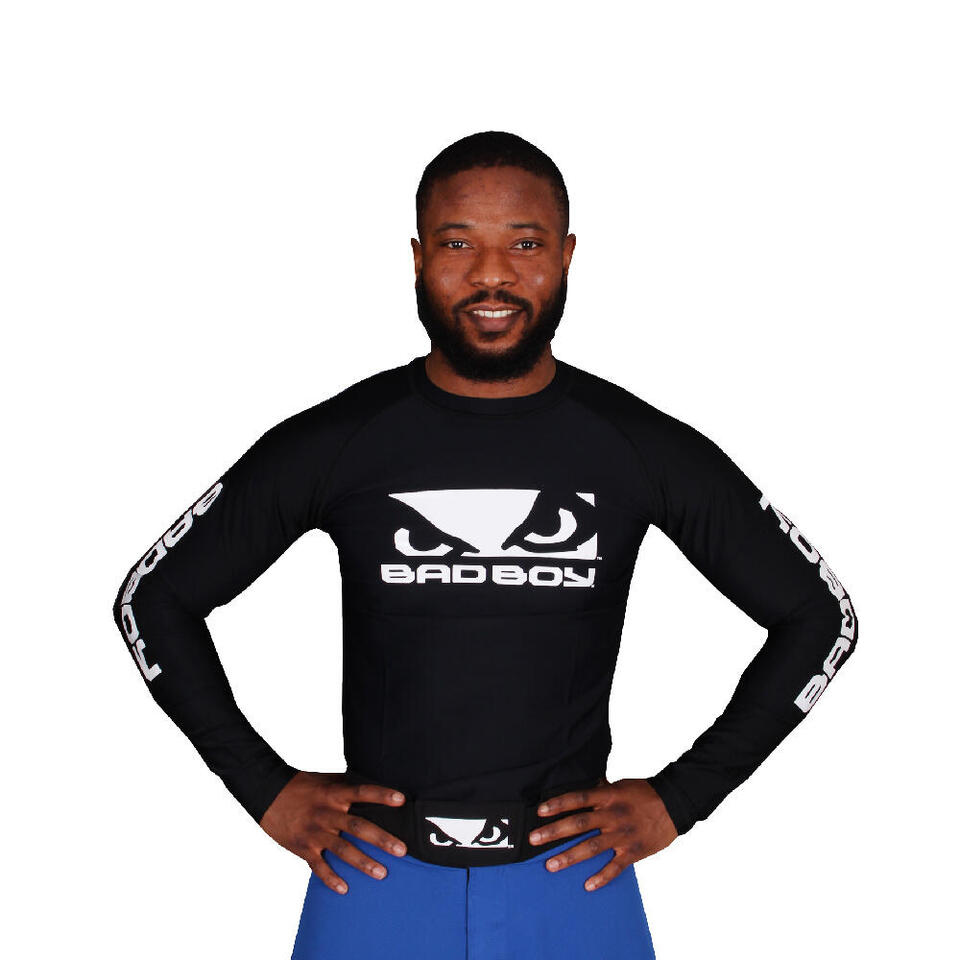 Bad Boy Raglan Long Sleeve Rashguard - Black - Click Image to Close