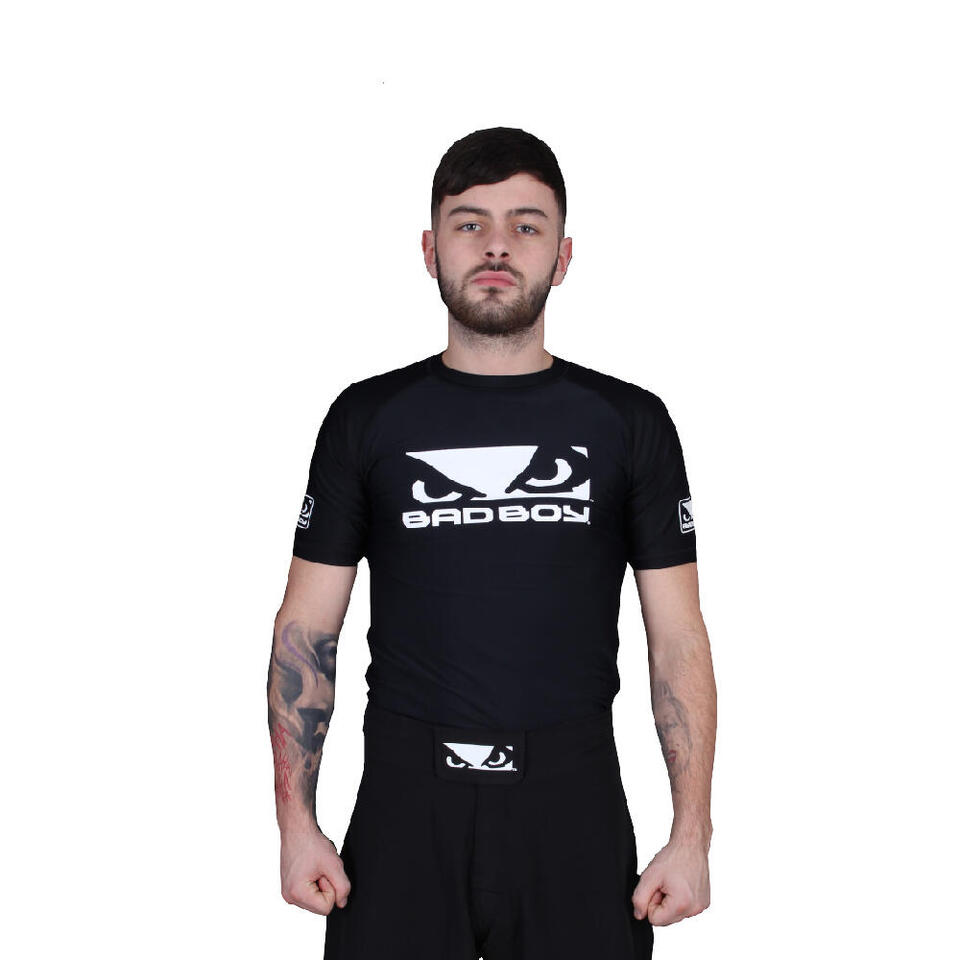 Bad Boy Raglan Short Sleeve Rashguard - Black - Click Image to Close