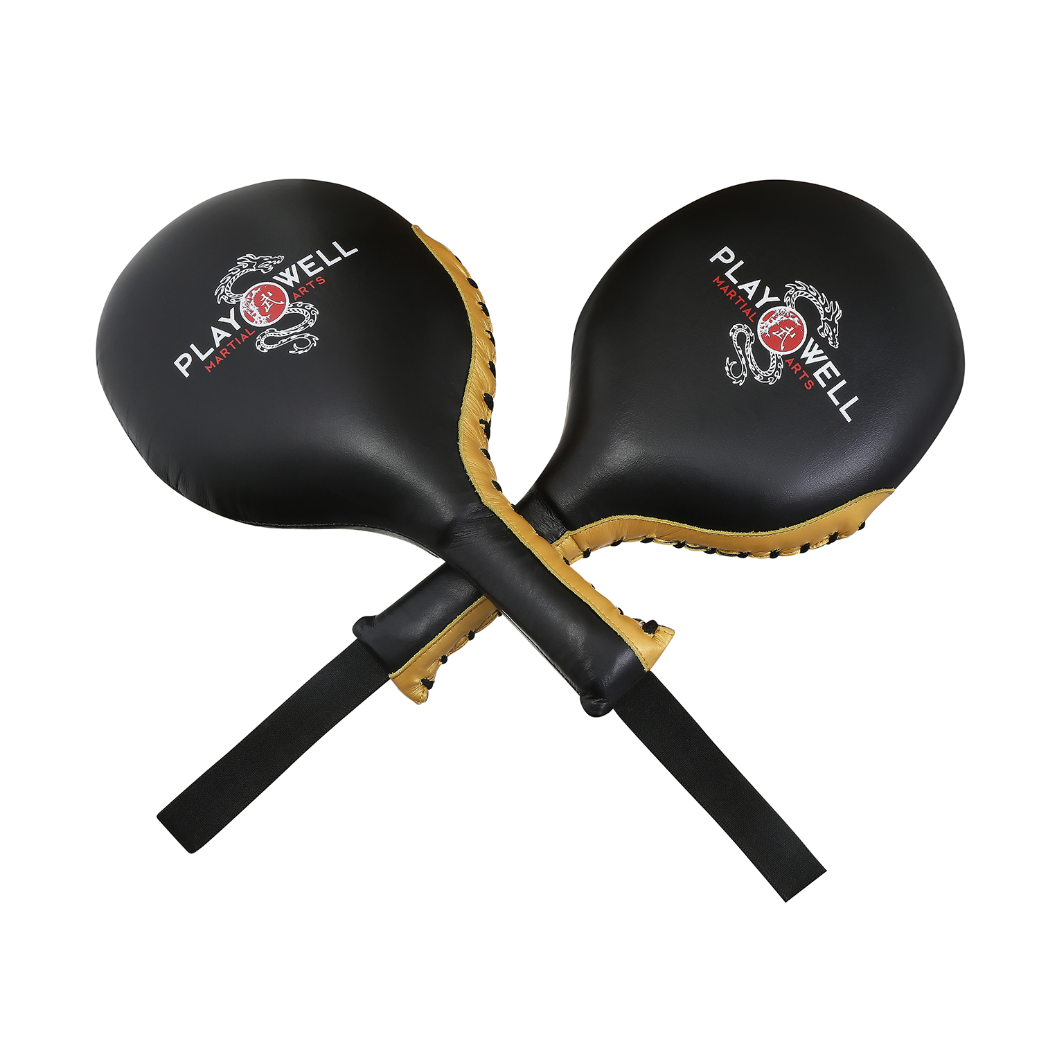 Boxing Pro "Champion Series" Leather Punch Paddles - Pair - Click Image to Close