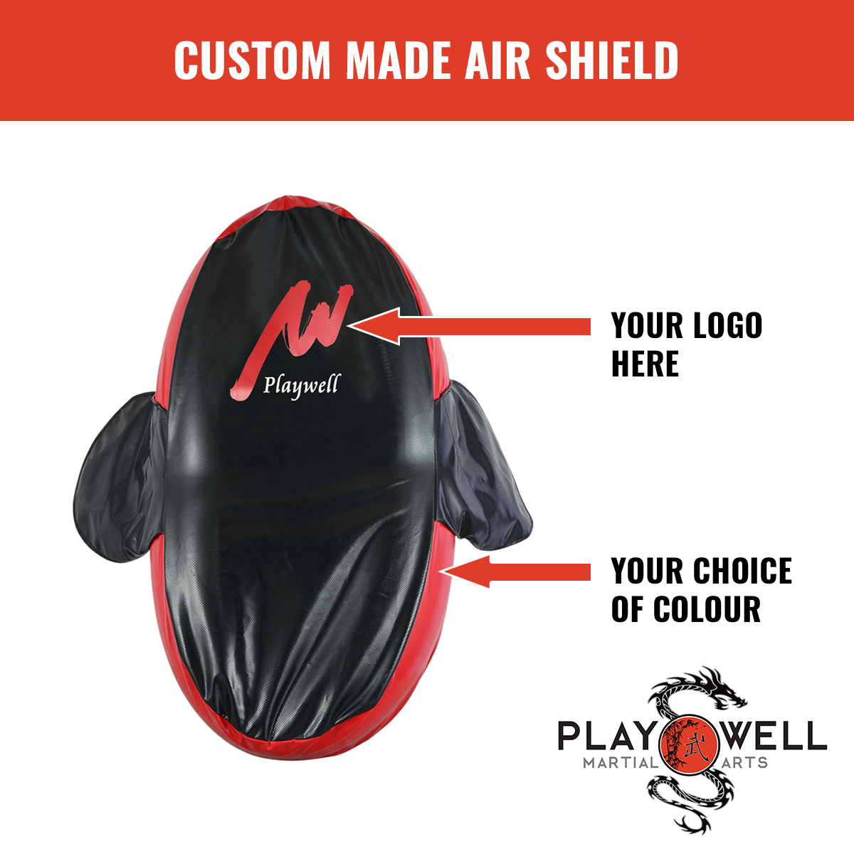 Custom Made Martial Arts Air Shields - Your Logo - Click Image to Close