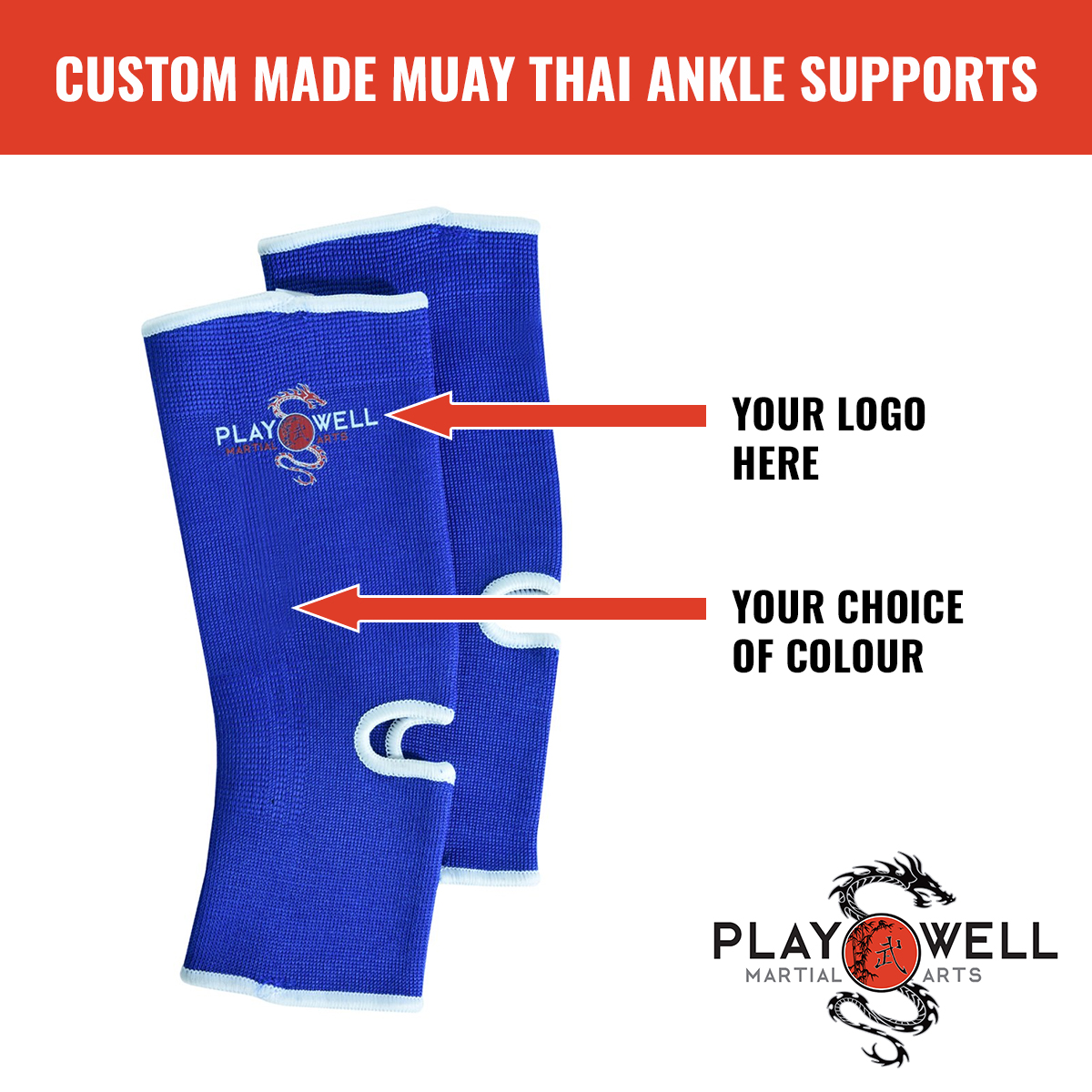 Custom Made Martial Arts Ankle Supports - Your Logo - Click Image to Close