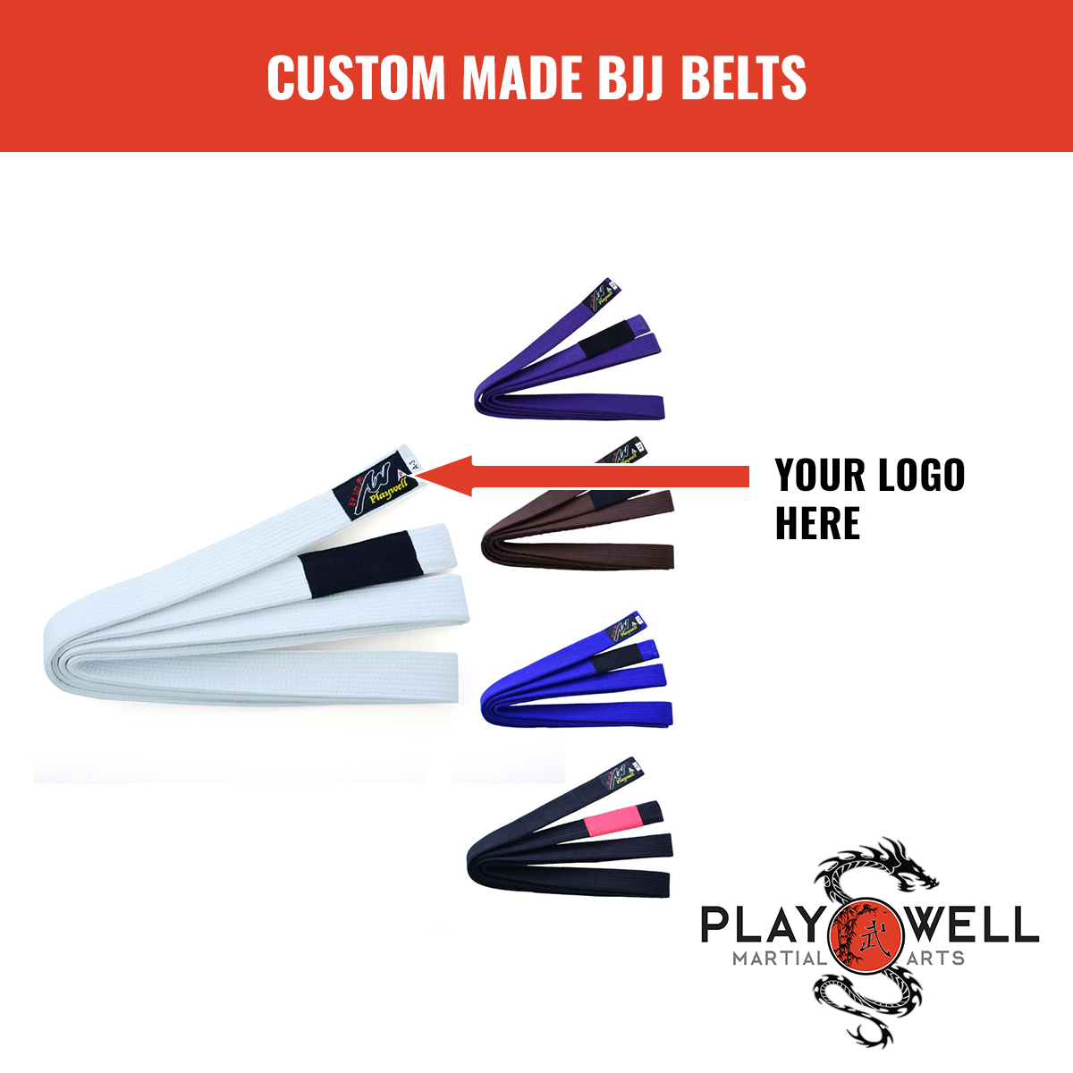 Custom Made Martial Arts BJJ Belts - Your Logo - Click Image to Close