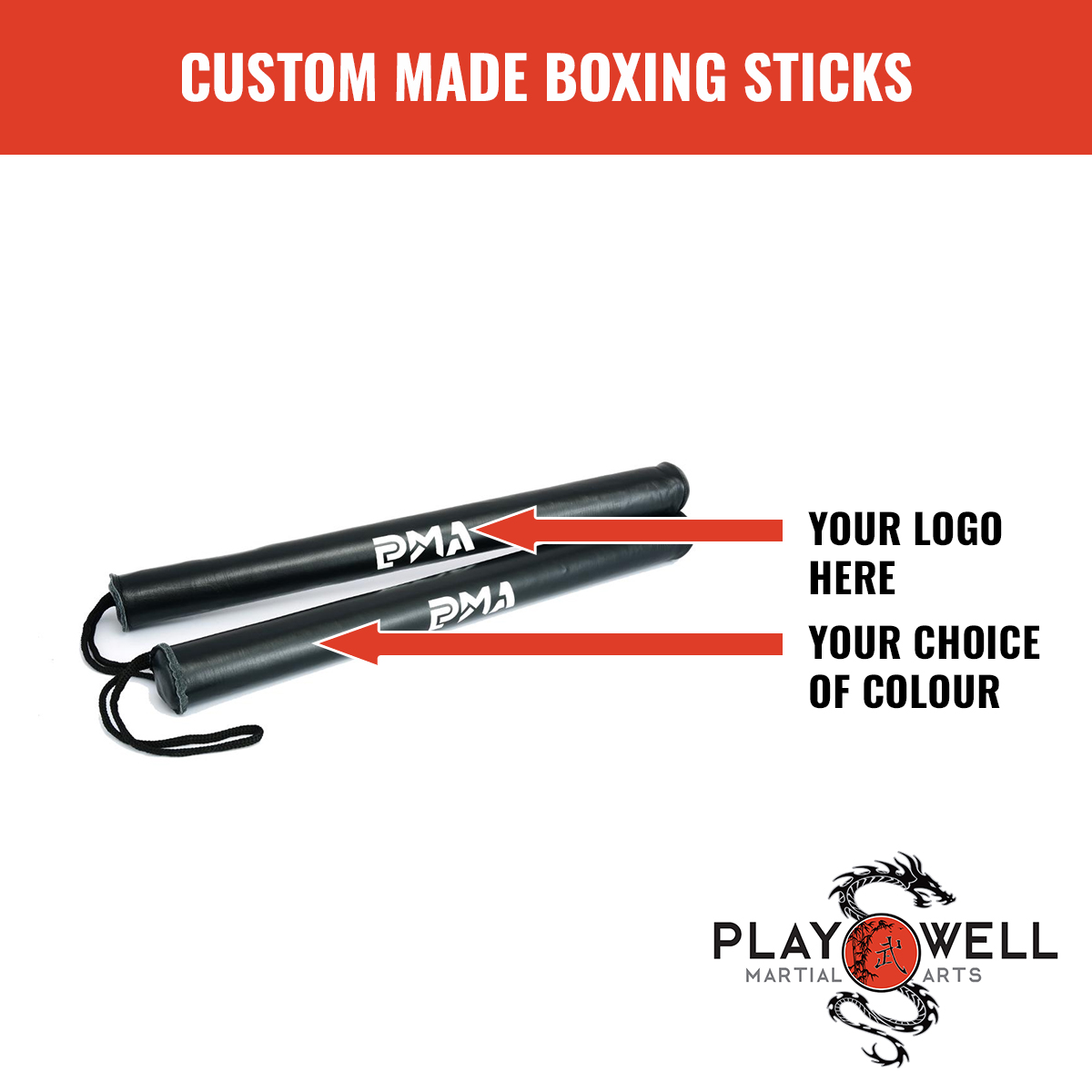Custom Made Martial Arts Boxing Sticks - Your Logo - Click Image to Close