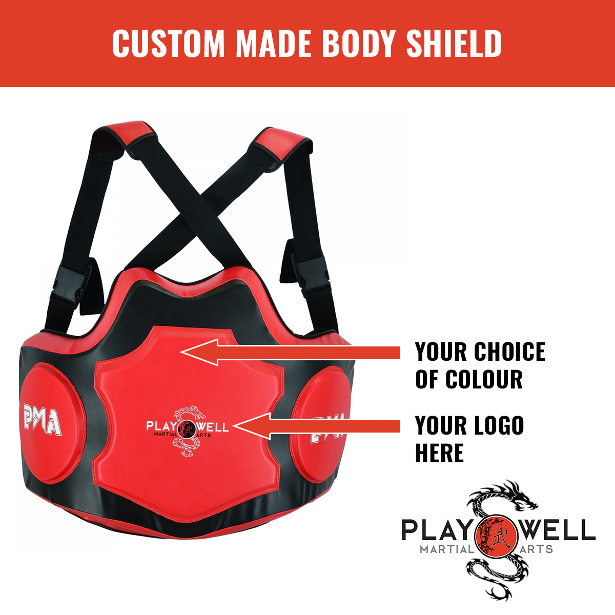 Custom Made Martial Arts Body Shield - Your Logo - Click Image to Close