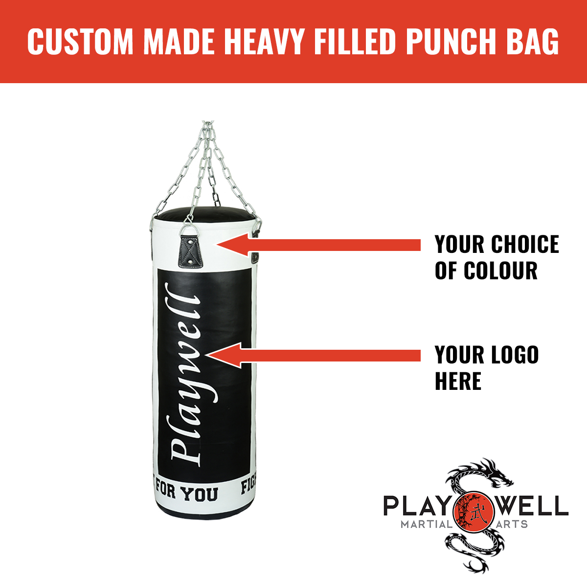 Custom Made Martial Arts Boxing Punch Bags - Your Logo - Click Image to Close