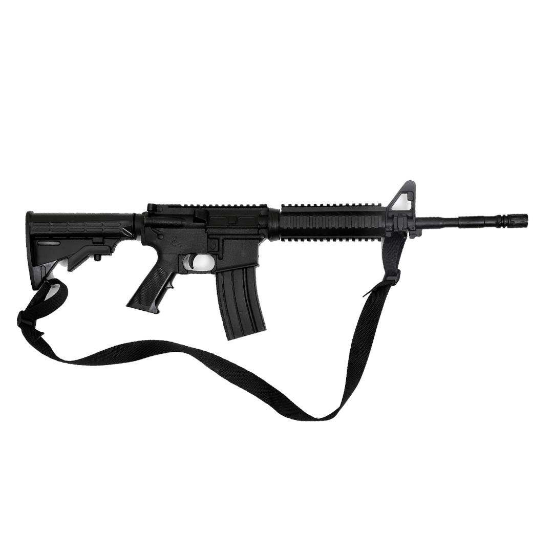 Realistic TP Rubber M4 Rifle Training Gun : Black ( E400 ) 35" - - Click Image to Close