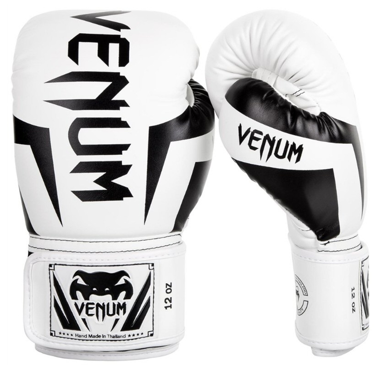 Venum Elite Boxing Gloves - White/Black - Click Image to Close