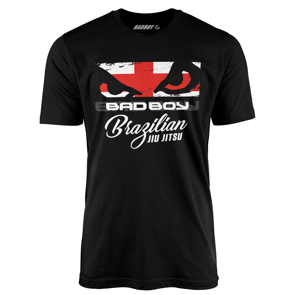 Bad Boy Uk Flag Jiu Jitsu Fighter T Shirt - Black - Click Image to Close