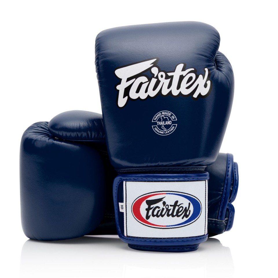 Fairtex BGV1 Blue Universal Leather Boxing Gloves - Click Image to Close