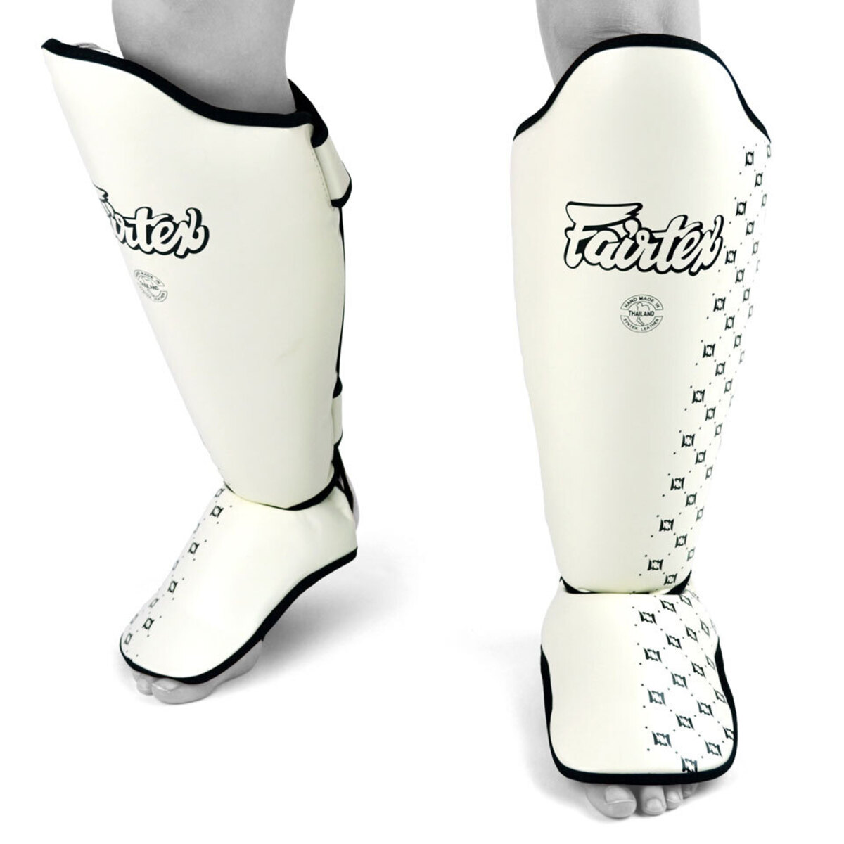 Fairtex SP5 Muay Thai Shin Pads - White - Click Image to Close