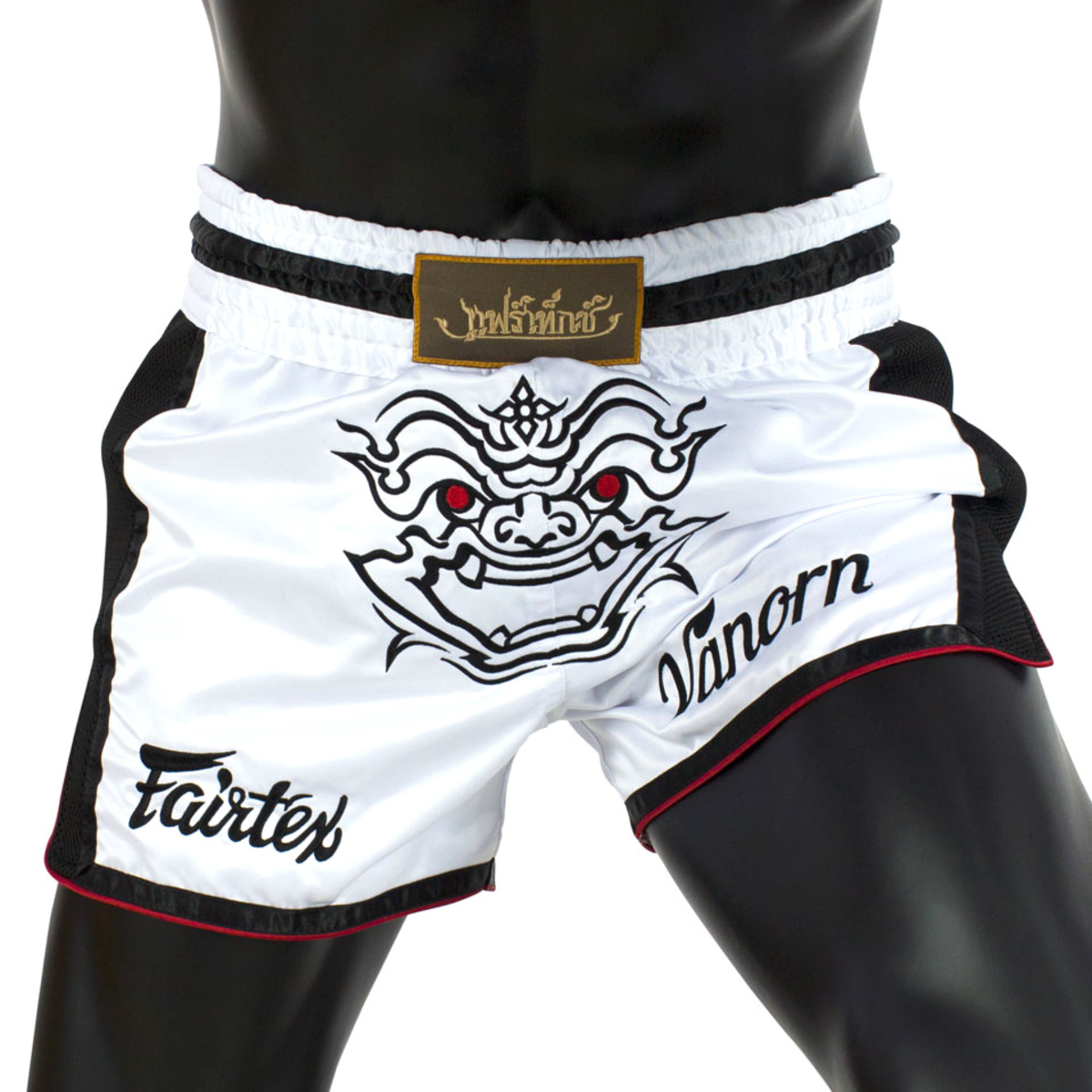 Fairtex Vanorn Slim Cut Muay Thai Shorts - White - Click Image to Close