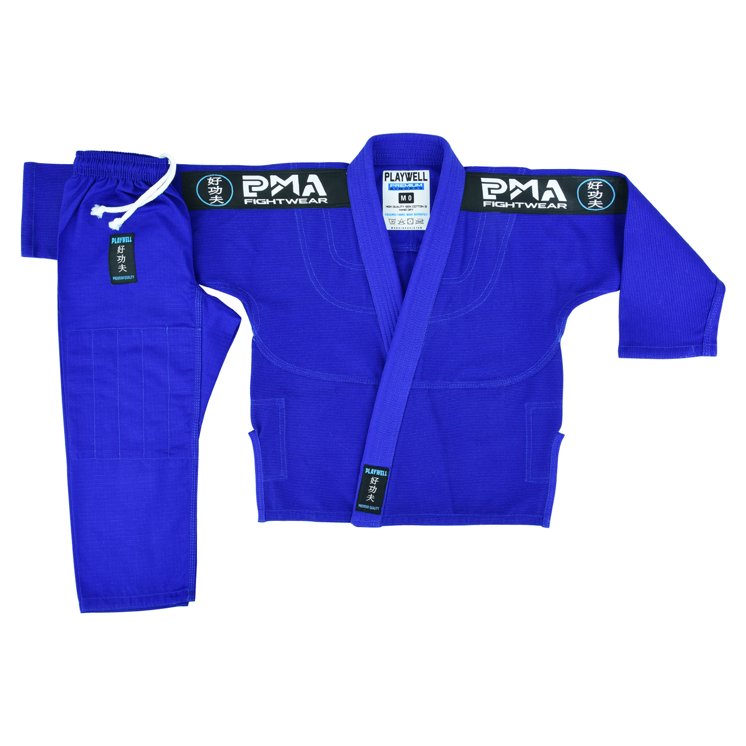 PMA Kids Elite Pearl Weave Jiu Jitsu Gi - Blue - Click Image to Close