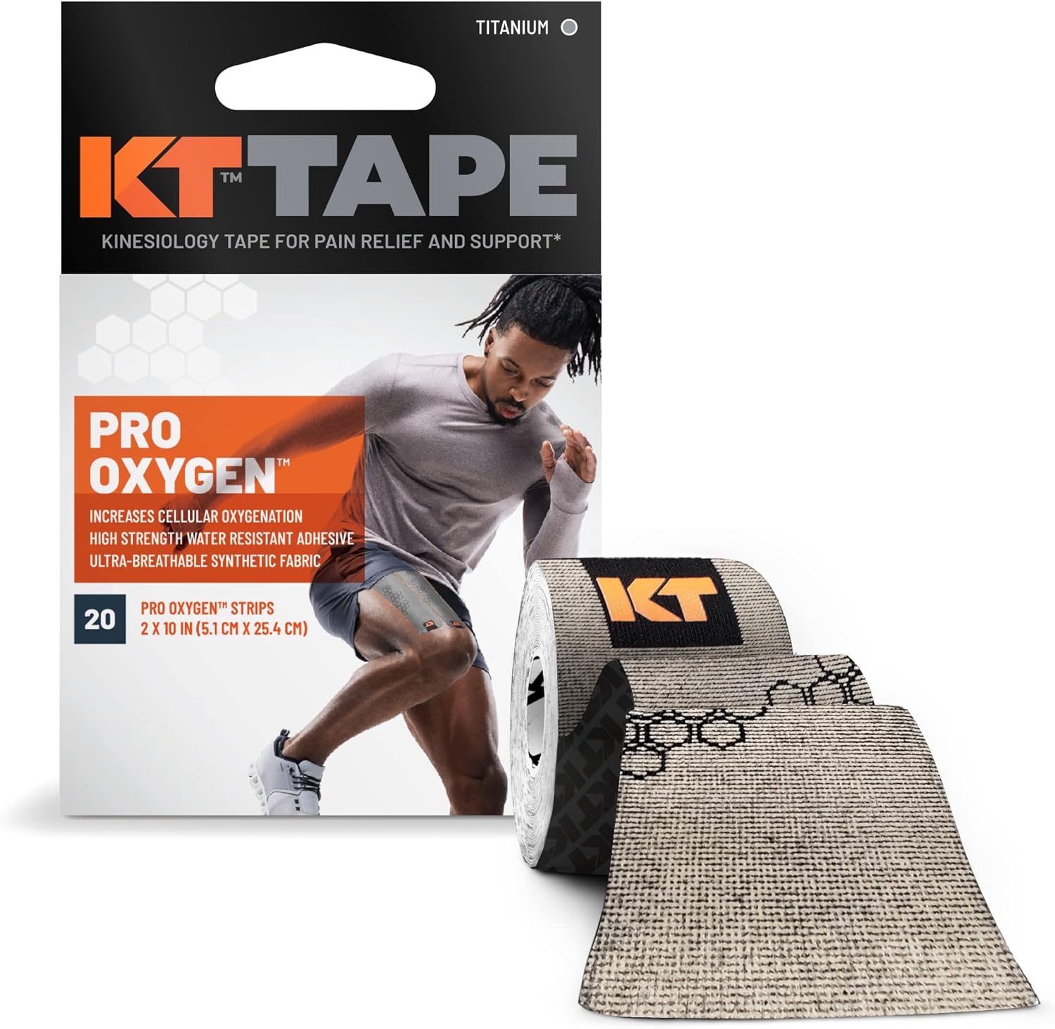 KT Tape Pro Oxygen Titanium 20 Strips - Click Image to Close