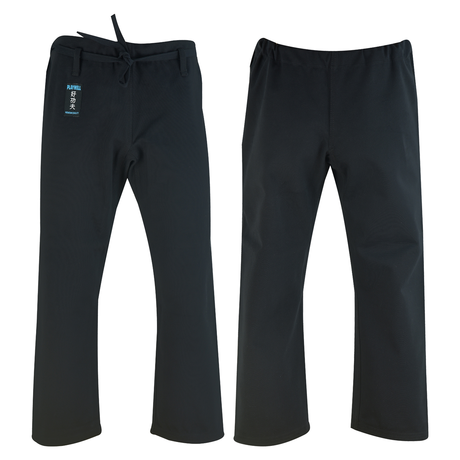Karate Heavy Weight Canvas Trousers Black - Click Image to Close