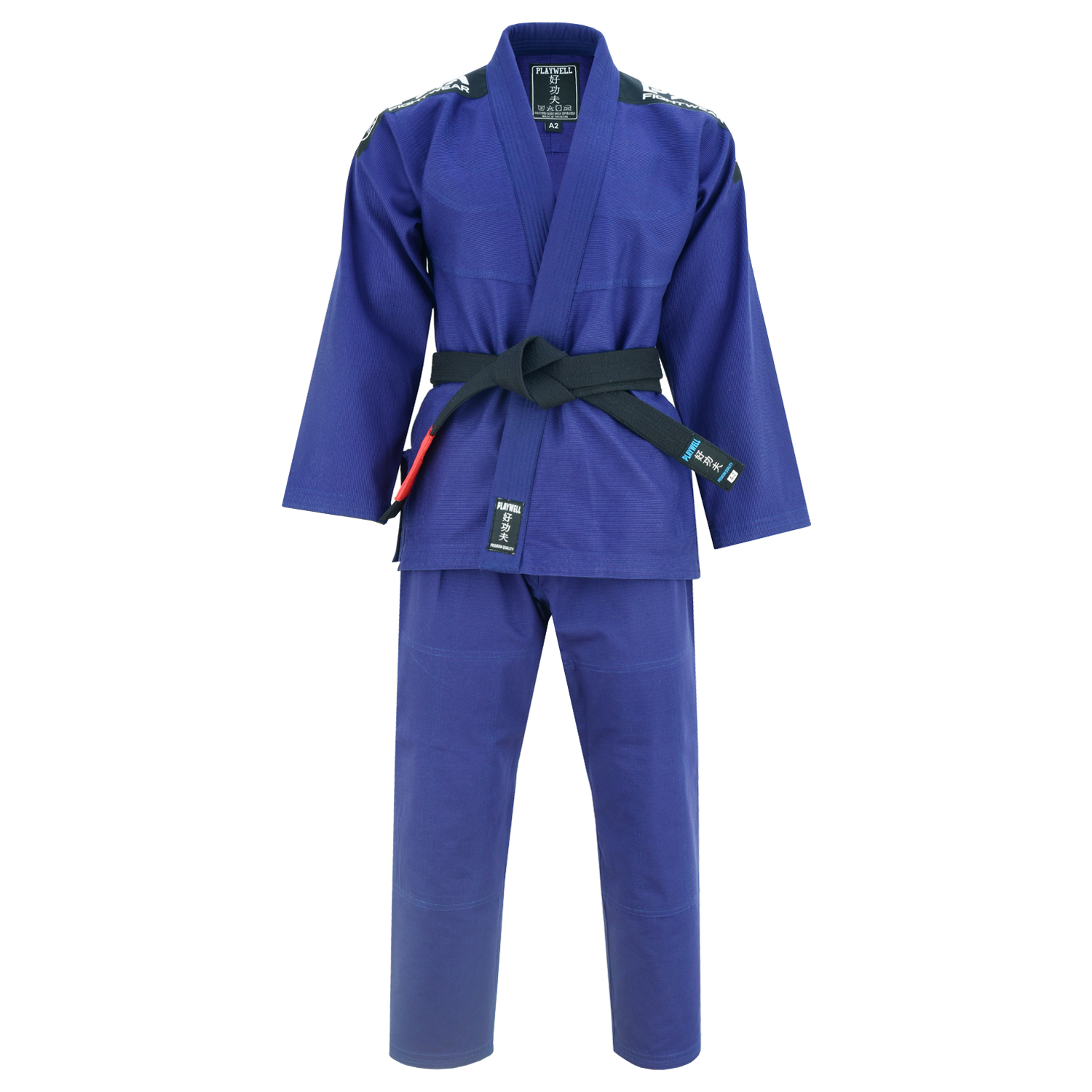 Playwell Adults Mens Pro Elite BJJ Jiu Jitsu Gi - Navy Blue - Click Image to Close