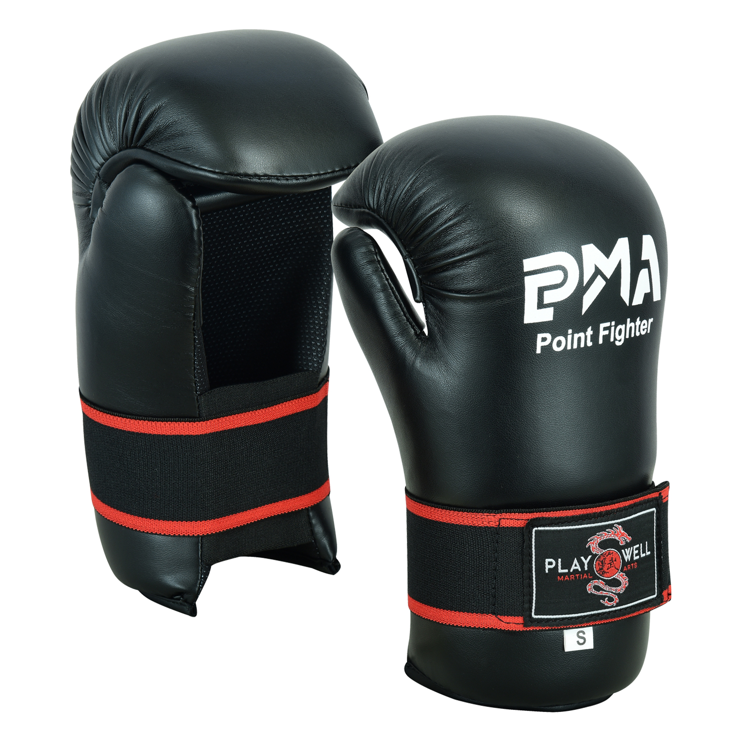 Semi Contact Point Sparring Gloves: Black - NEW - Click Image to Close