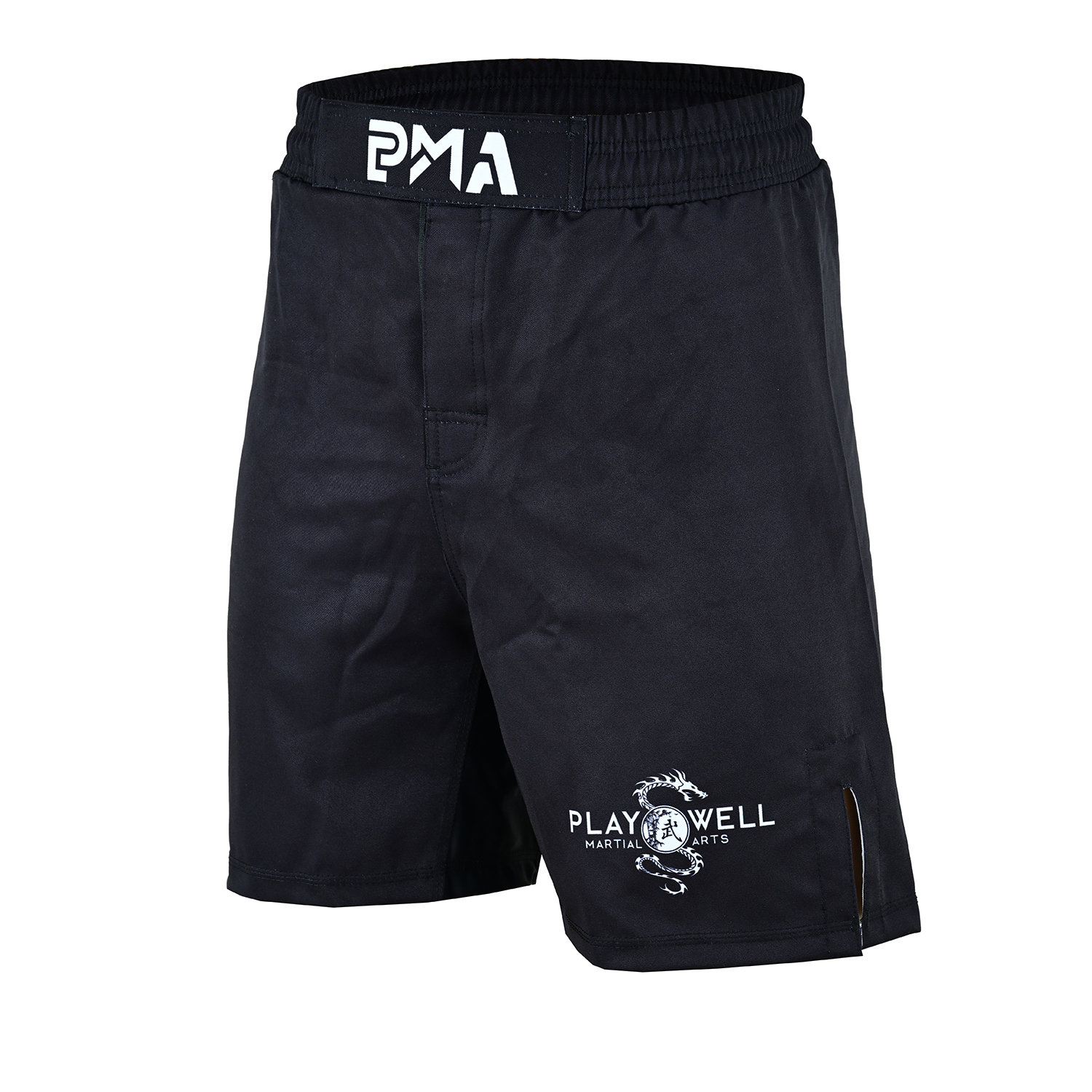 Playwell Pro MMA Plain Black No Gi Training Shorts - Click Image to Close