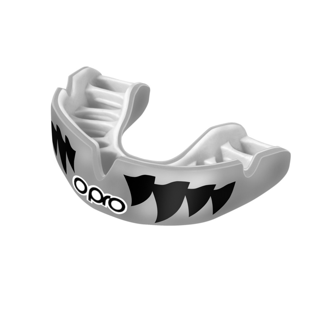 Opro Power Fit Silver Aggression Mouthguard - Kids - Click Image to Close