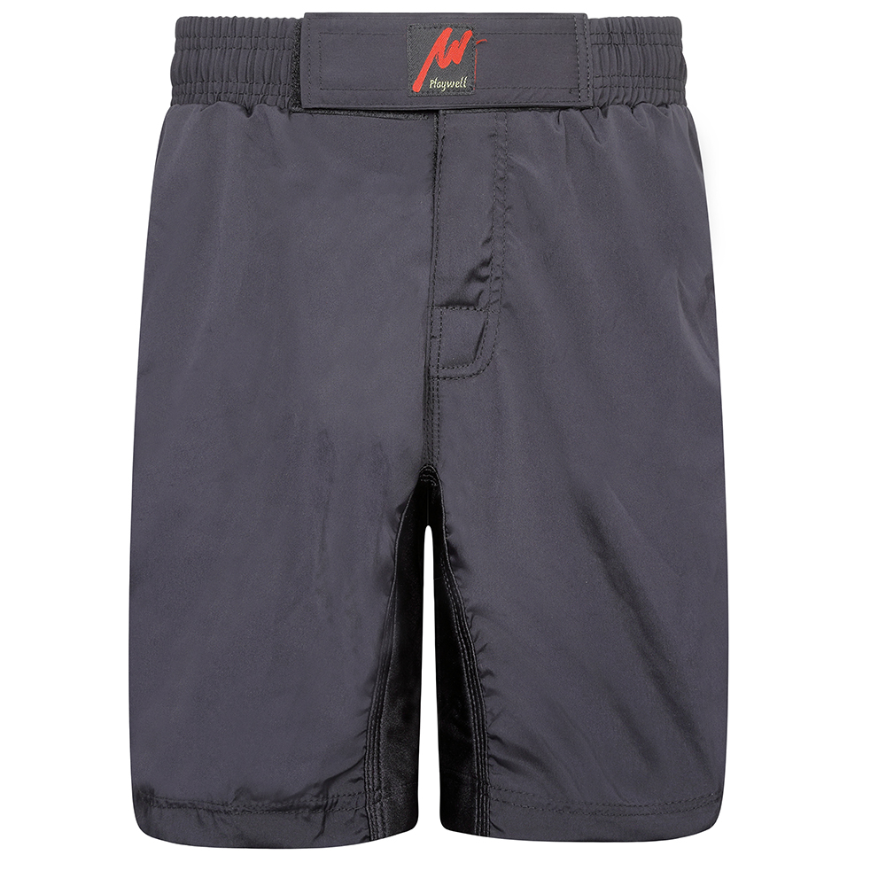 Playwell Childrens Pro MMA Plain Black Training Shorts - Click Image to Close