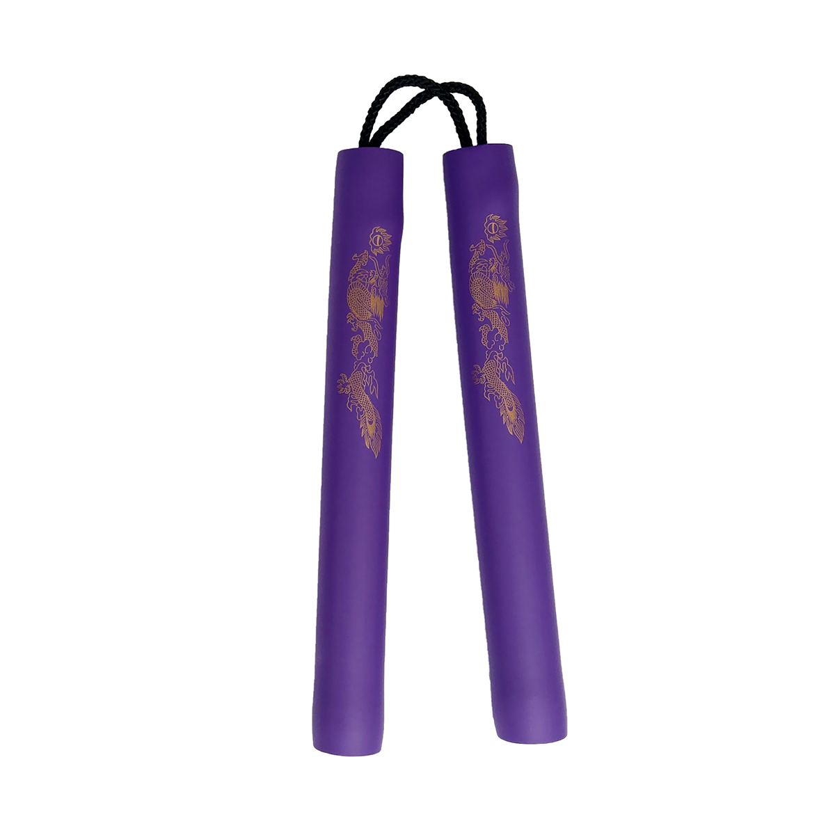 NR-00P2c: Nunchaku Foam Purple W/ Cord - 12" - Click Image to Close