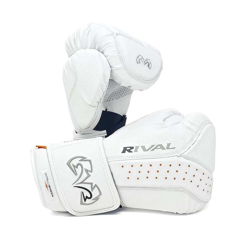 Rival Boxing RB10 Intelli Shock Bag Gloves - White - Click Image to Close