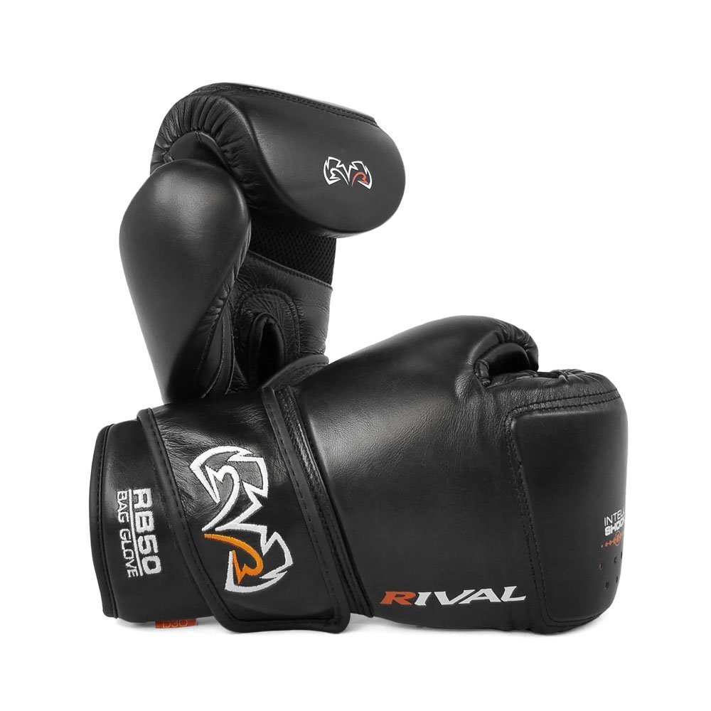 Rival Boxing RB50 Intelli-Shock Compact Bag Gloves - Black - Click Image to Close