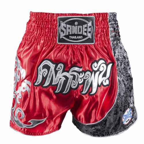 Sandee Kids Unbreakable Muay Thai Shorts - Red - Click Image to Close