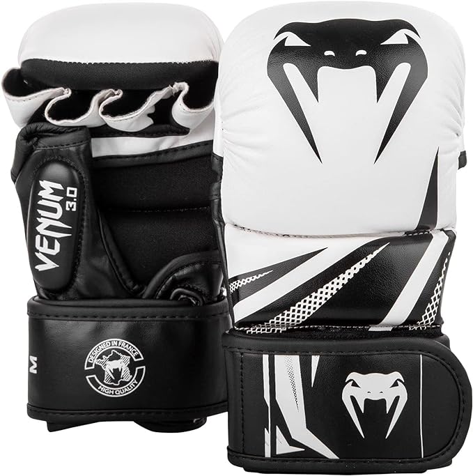 Venum MMA Challenger 7oz Sparring Gloves - White/Black - Click Image to Close