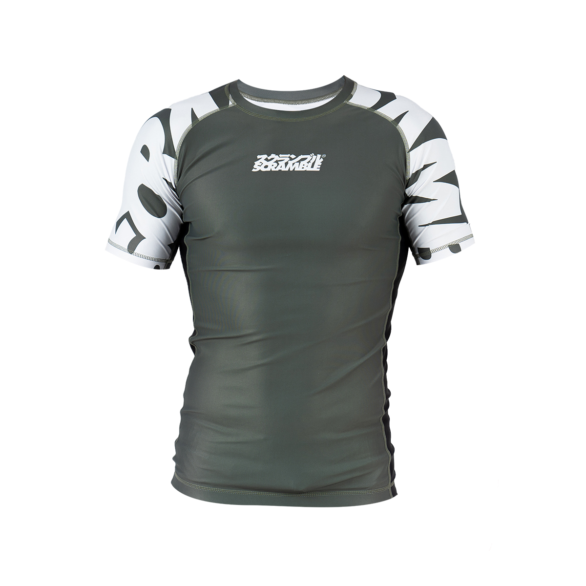 Scramble Baka Short Sleeve Rash Guard - Khaki - Click Image to Close