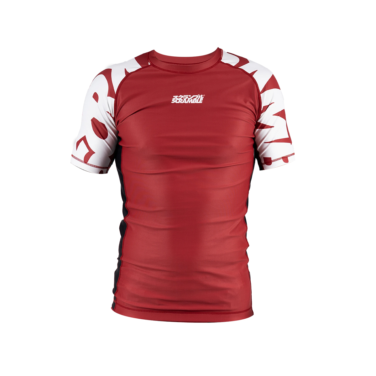 Scramble Baka Short Sleeve Rash Guard - Red - Click Image to Close