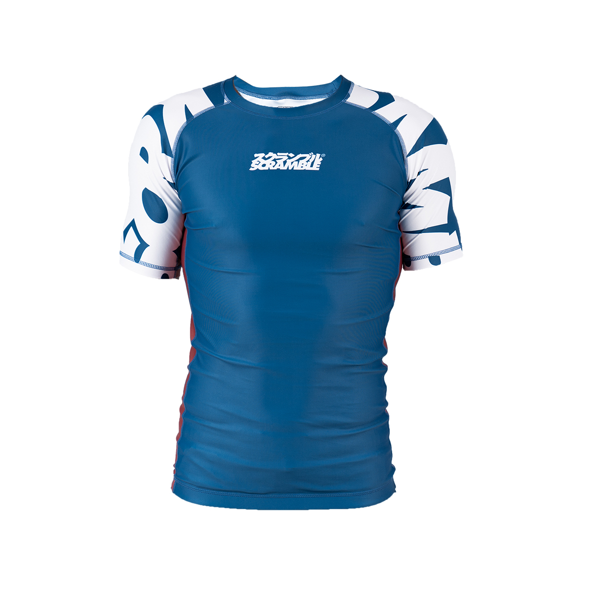 Scramble Baka Short Sleeve Rash Guard - Blue - Click Image to Close