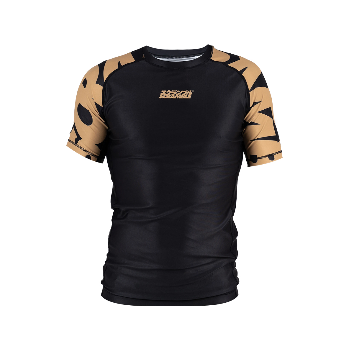 Scramble Baka Short Sleeve Rash Guard - Gold - Click Image to Close