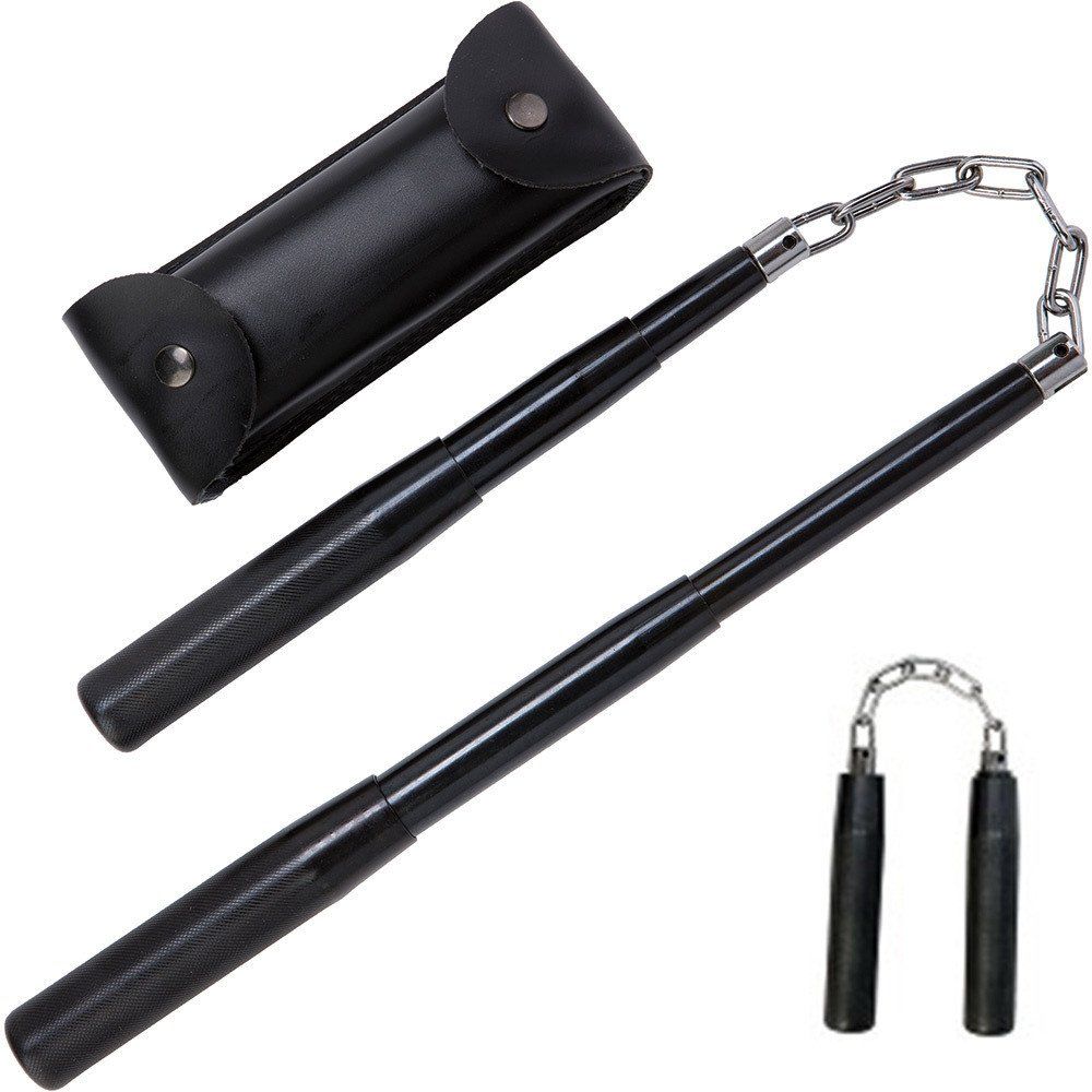 Telescopic Nunchuck Chuck 14 inch Steel - Black - PRE ORDER - Click Image to Close