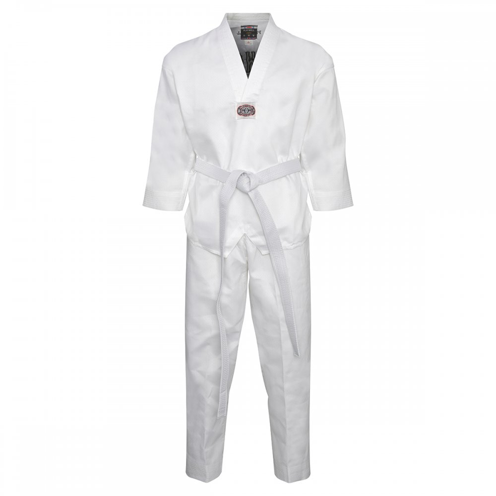 Korean Ultimate Taekwondo Uniform: White V-Neck - Clearance - Click Image to Close