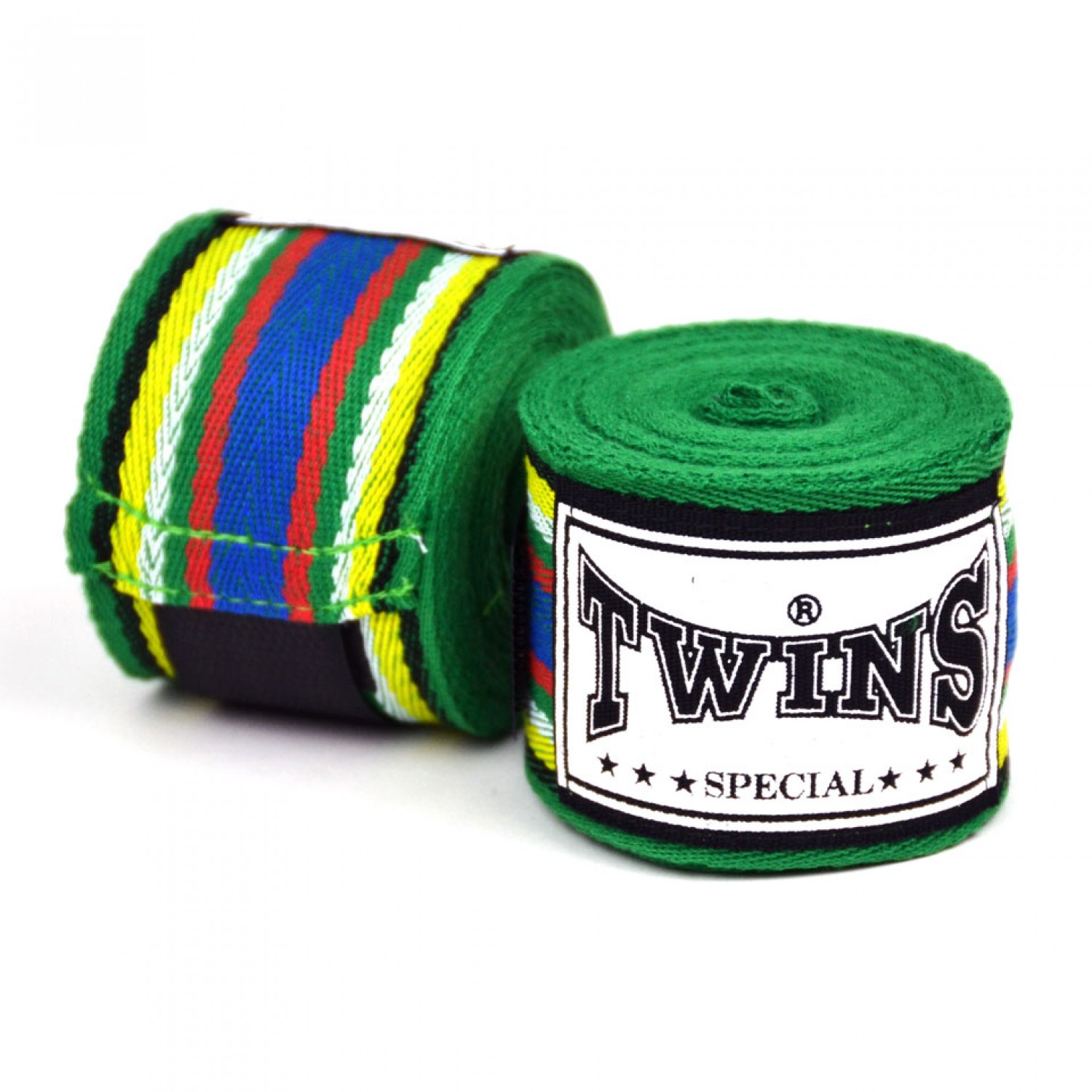 Twins Green Traditional Cotton Hand Wraps - 5M - Click Image to Close