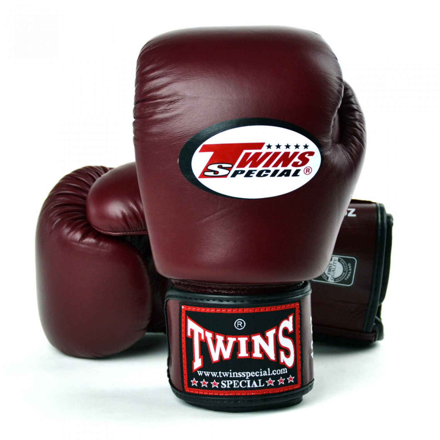 Twins BGVL3 Leather Boxing Gloves - Maroon - Click Image to Close