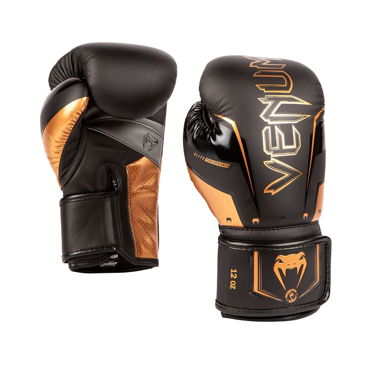 Venum Elite Evo Boxing Gloves - Black/Gold - Click Image to Close